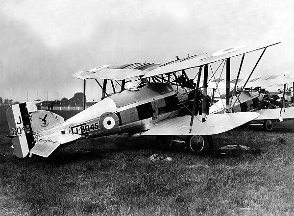 RAF Gloucester Gamecock biplane fighters pictured at Cramlington the day before the air