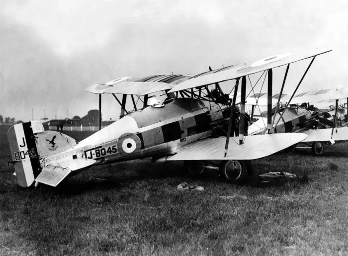 Framed Print : RAF Gloucester Gamecock biplane fighters pictured at Cramlington the day before the air