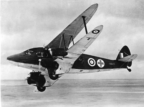 An RAF De Havilland Dragon Rapide Dominie configured as an air ambulance during WW2