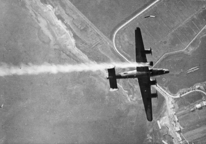 Framed Print : When RAF Liberators were bombing shipbuilding yards in daylight raids at Monfalcone