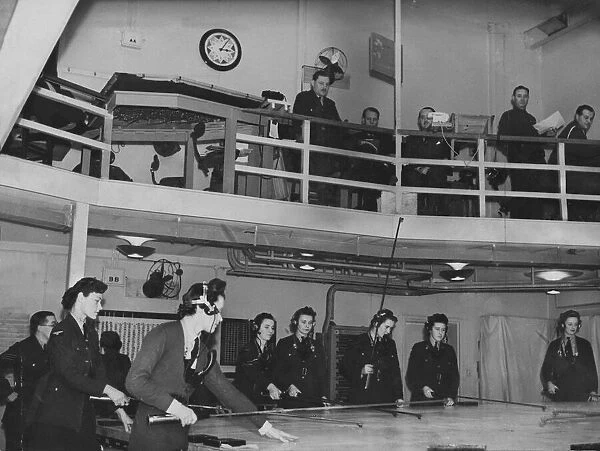 RAF Operations Room June 1941 Pictured women plotting movement of enemy aircraft
