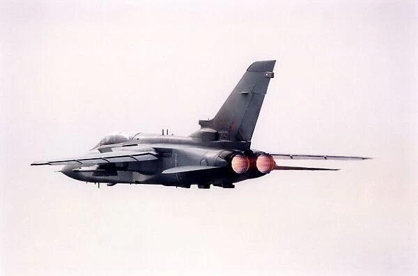 A RAF Panavia Tornado, twin-engine, variable-sweep wing multi role combat aircraft