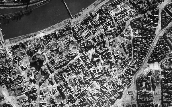 RAF reconnaissance photographs taken after the two major attacks by aircraft of Bomber