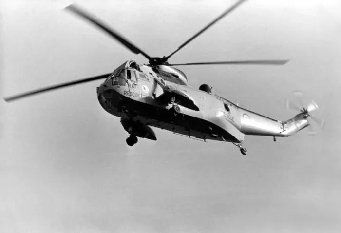 Framed Print : A RAF search and rescue Westland Sea King helicopter. 23  /  10  /  1985