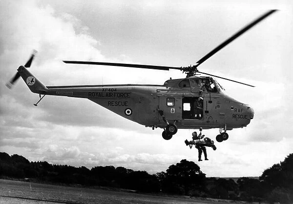 A RAF search and rescue Westland Whirlwind helicopter from RAF Boulmer flown by Flt-Lieut