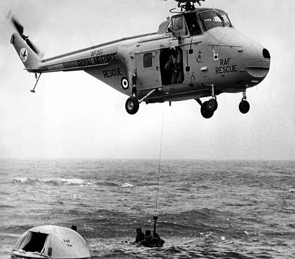 A RAF search and rescue Westland Whirlwind helicopter, from RAF Boulmer