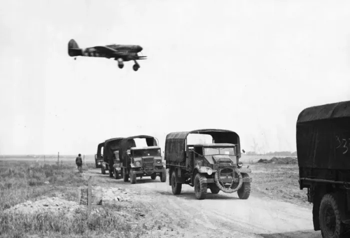Framed Print : An RAF Typhoon aircraft patrolling the skies over a convoy after taking off from an