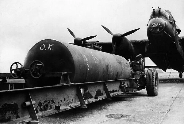 The RAFs new 8, 000 lb bomb which is being dropped by the RAF on enemy targets in