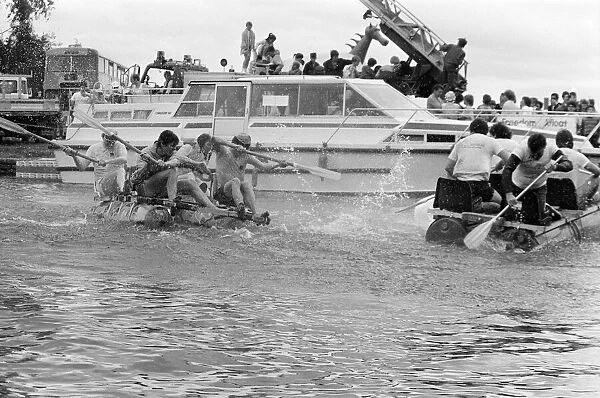 Raft Races on the River Thames, London, June 1985