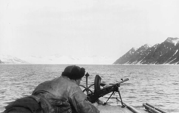 Raid on Spitzbergen (Svalbard). (Picture) A member of the Norwegian garrison