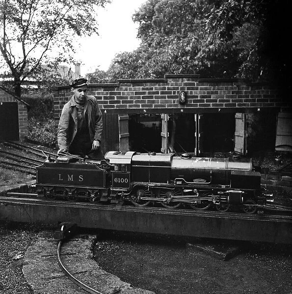 Railway enthusiasts at the miniature railway at 'Greywood'