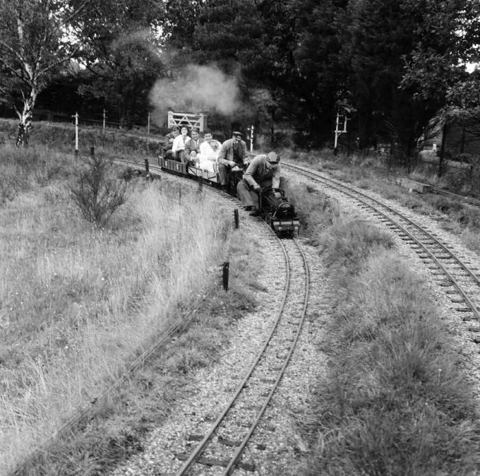 Framed Print : Railway enthusiasts at the miniature railway at Greywood Framed Print : Railway enthusiasts at the miniature railway at Greywood