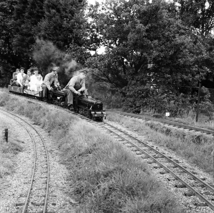 Framed Print : Railway enthusiasts at the miniature railway at Greywood Framed Print : Railway enthusiasts at the miniature railway at Greywood