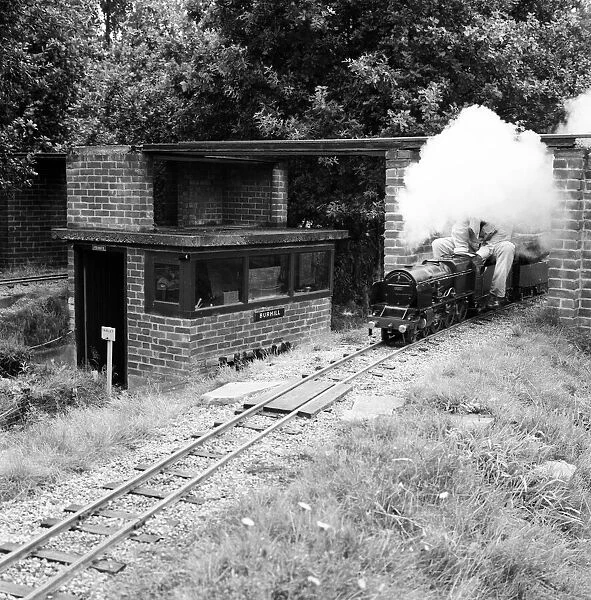 Railway enthusiasts at the miniature railway at 'Greywood'