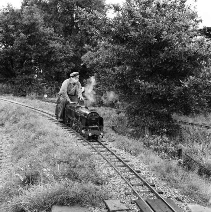 Framed Print : Railway enthusiasts at the miniature railway at Greywood Framed Print : Railway enthusiasts at the miniature railway at Greywood