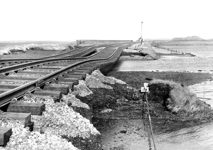 Framed Print : The railway between Maryport and Whithaven will be closed for several days because high