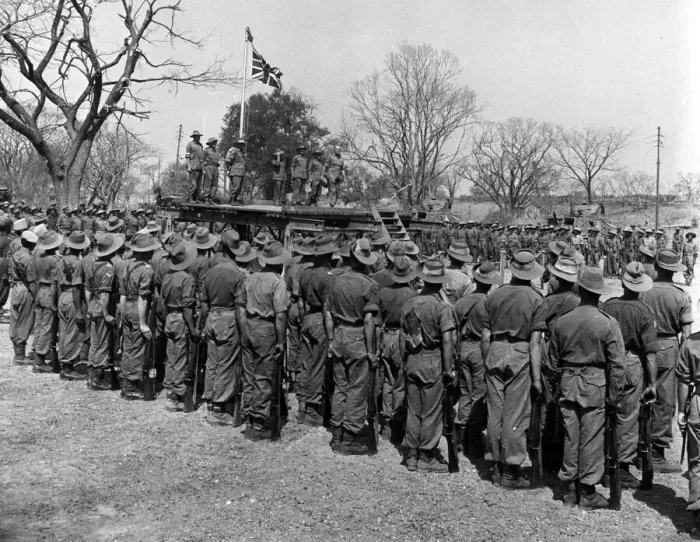 Framed Print : Raising the Union Jack at Fort Dufferin, Burma. 1944 Framed Print : Raising the Union Jack at Fort Dufferin, Burma. 1944