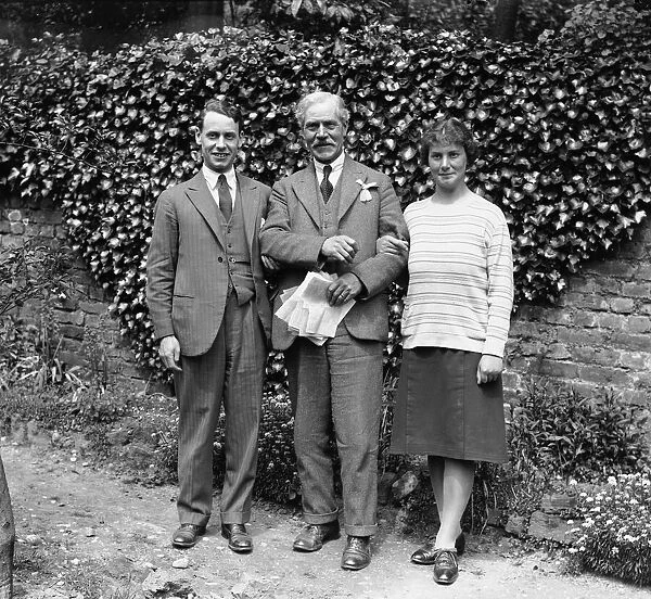 Ramsay MacDonald seen here in the garden of his home at 103 Frognal Lodge, Hampstead