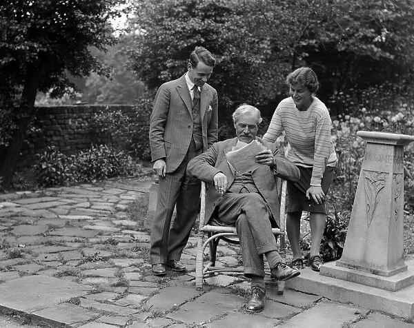 Ramsay MacDonald seen here in the garden of his home at 103 Frognal Lodge, Hampstead