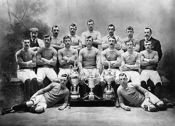 Rangers FC team Line-up season 1896-97 with Glasgow Cup Scottish Cup Glasgow Charity Cup