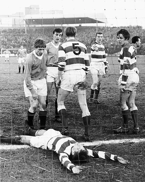 Rangers FC versus Hamilton Accies Academical FC player lying on ground injured
