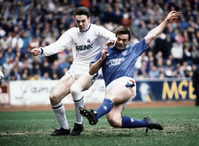 Framed Print : Rangers footballer Kevin Drinkell in action. May 1989