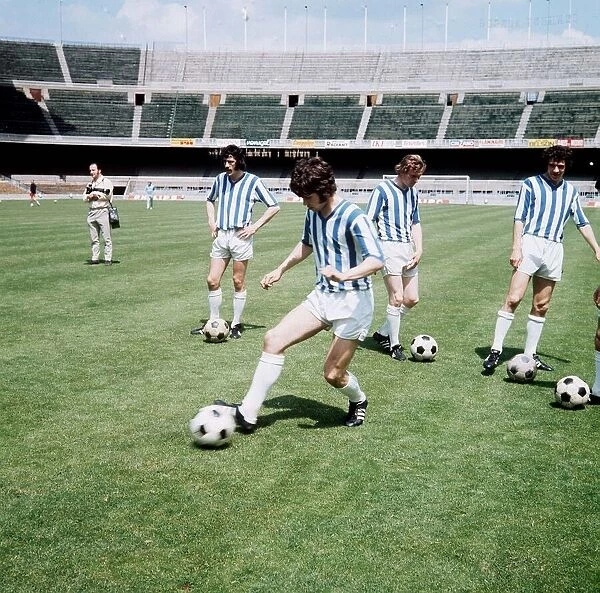 Rangers players training for the European Cup Winners Cup final in Barcelona where they