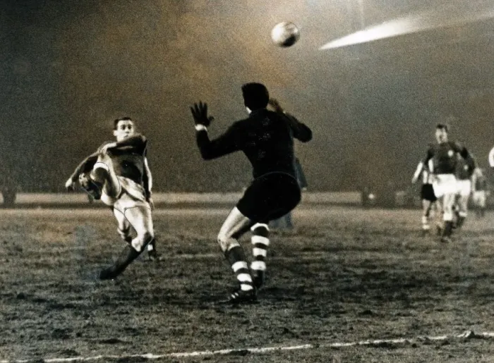 Framed Print : Rangers versus Athletico de Bilbao March 1969 A©sdr Keeper Iribar gets that sinking Framed Print : Rangers versus Athletico de Bilbao March 1969 A©sdr Keeper Iribar gets that sinking