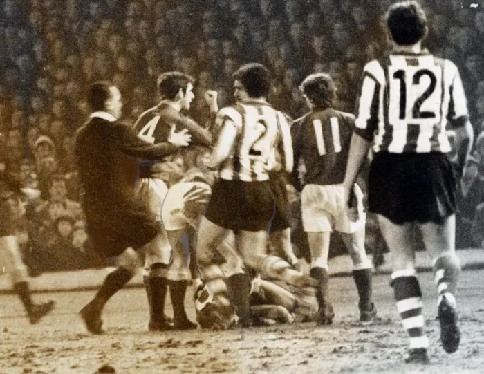 Framed Print : Rangers versus Athletico de Bilbao March 1969 An angry John Greig waves his fist