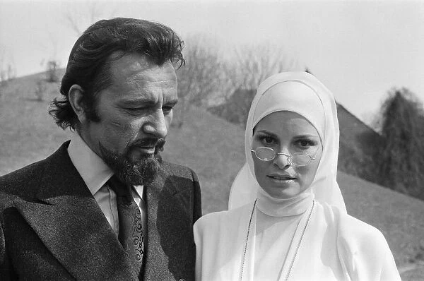 Raquel Welch pictured on set, in Hungary filming her new movie 'Bluebeard'