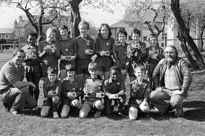 Framed Print : Rawthorpe Junior Schools A'team proudly displays the Huddersfield Junior Framed Print : Rawthorpe Junior Schools A'team proudly displays the Huddersfield Junior