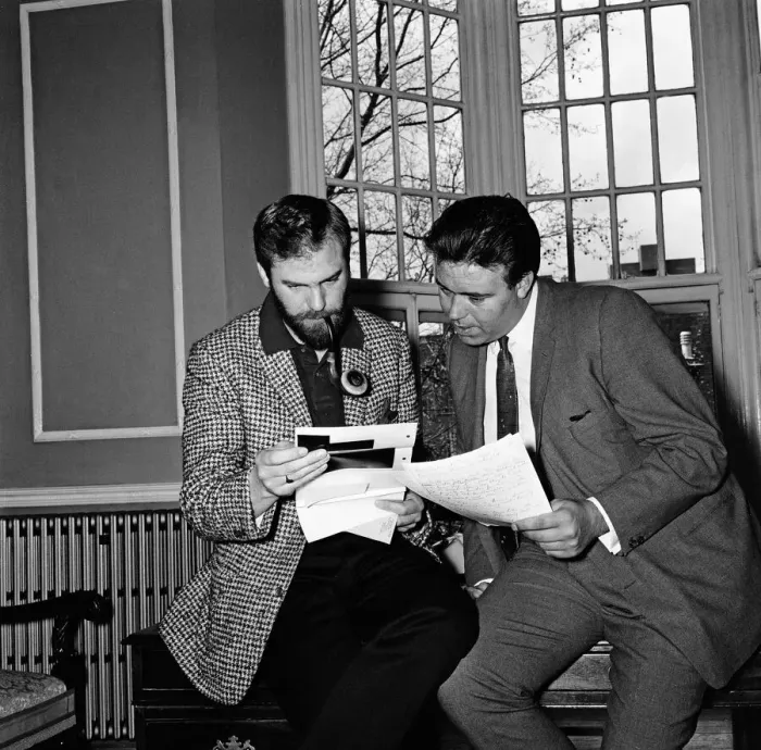 Framed Print : Ray Galton and Alan Simpson on tour for new ideas, and also for possible next Steptoe Framed Print : Ray Galton and Alan Simpson on tour for new ideas, and also for possible next Steptoe