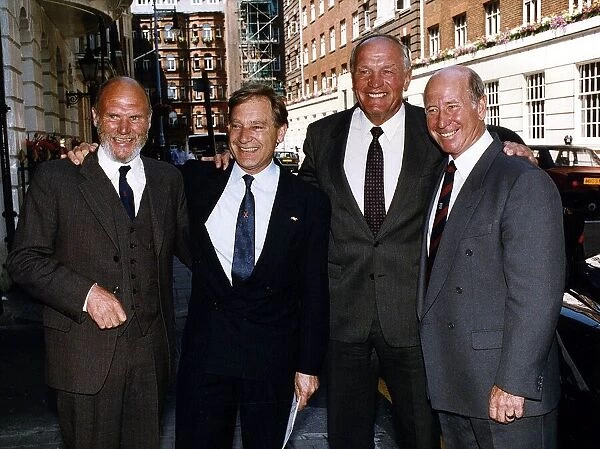 Ray Wilson Former Footballer With Boxing Great Henry Cooper Footballer Bobby Charlton And