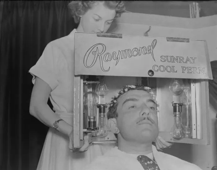 Framed Print : Raymond, hair stylist, has poodle cut'DM 9 / 3 / 1951 Staff Framed Print : Raymond, hair stylist, has poodle cut'DM 9 / 3 / 1951 Staff