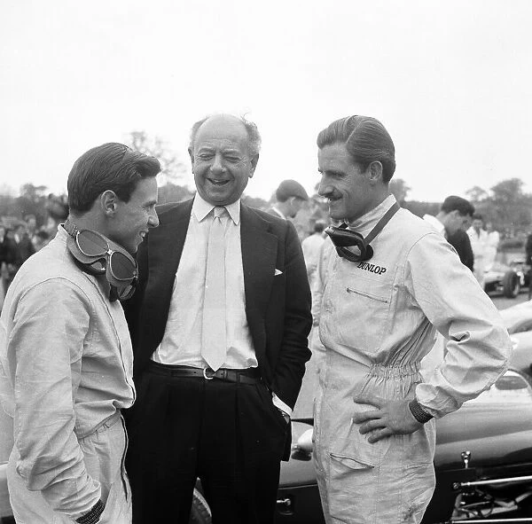 Raymond Mays, former racing driver and entrepreneur, pictured with Jim Clark & Graham