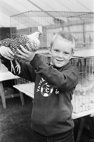 Reading show, in Reading Berkshire. (Picture) Boy at the show holding a chicken