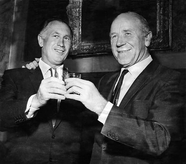 Reception for Manchester City at Town Hall. Manchester City manager Joe Mercer