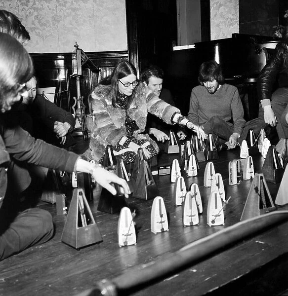 A recital for 100 metronomes staged in a London rehearsal room April 1975 75-1720