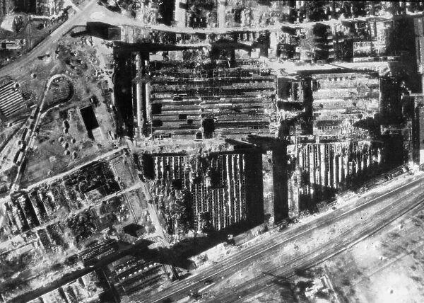 Reconnaissance photograph taken by 106 (PR) Group, RAF of the damaged to the Adam Opel