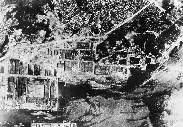 Reconnaissance photography after Superfortress attack on the Keriyama Chemical Company