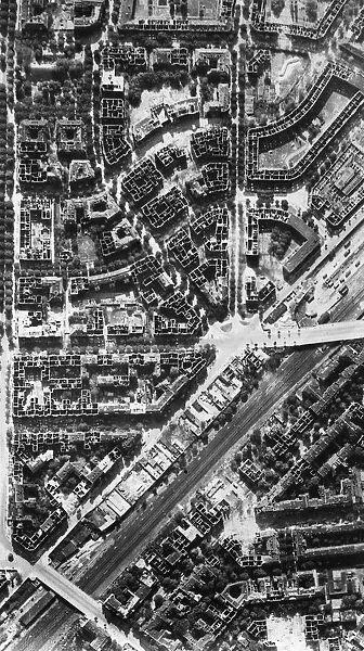 Reconniassance photograph taken from a Spitfire of 542 Squadronl over Berlin
