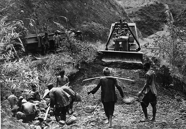 Reconstructing the Burma road near the Salween River during the Second world War