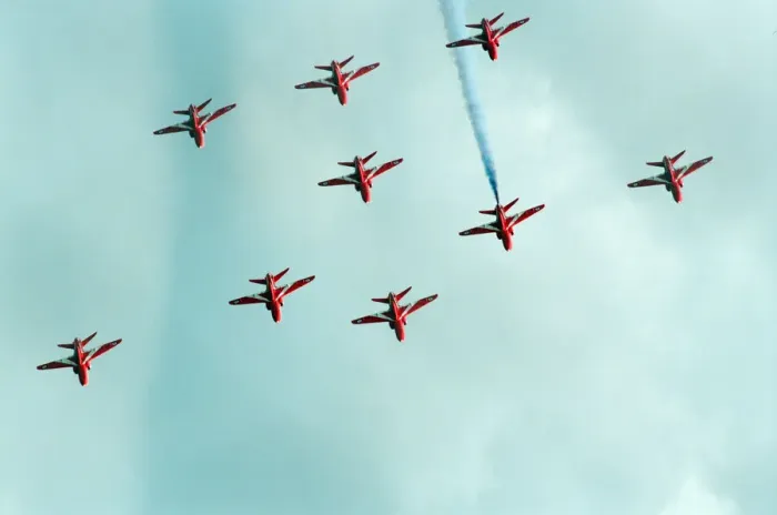 Framed Print : The Red Arrows, RAF Aerobatic Team, performing at the 1993 500 CC British Motorcycle Framed Print : The Red Arrows, RAF Aerobatic Team, performing at the 1993 500 CC British Motorcycle