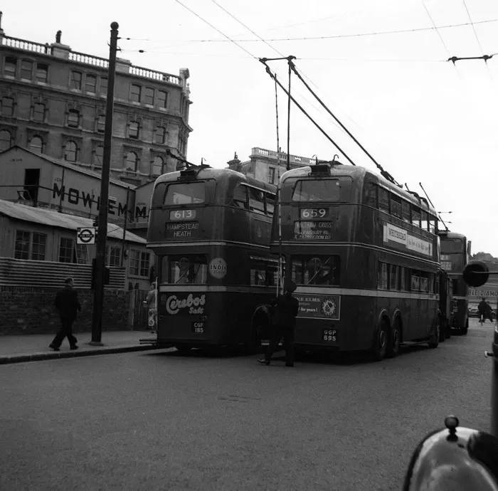 Framed Print : Red Double Decker Bus - circ 1955 Framed Print : Red Double Decker Bus - circ 1955