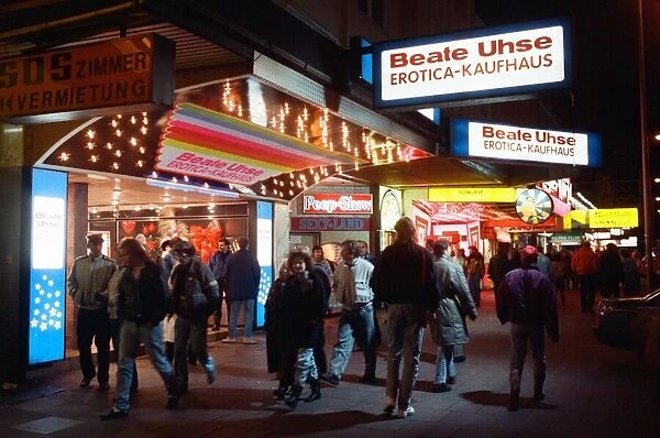 Red light district in Hamburg, West Germany, also known as The Reeperbahn