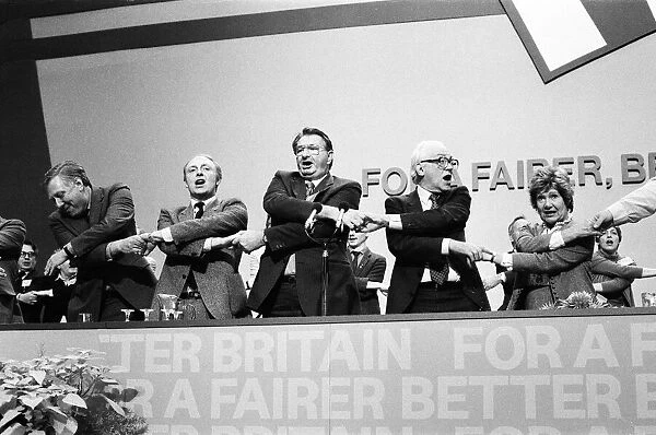 Red review at the last day of the Labour Party conference, Brighton. 7th October 1983