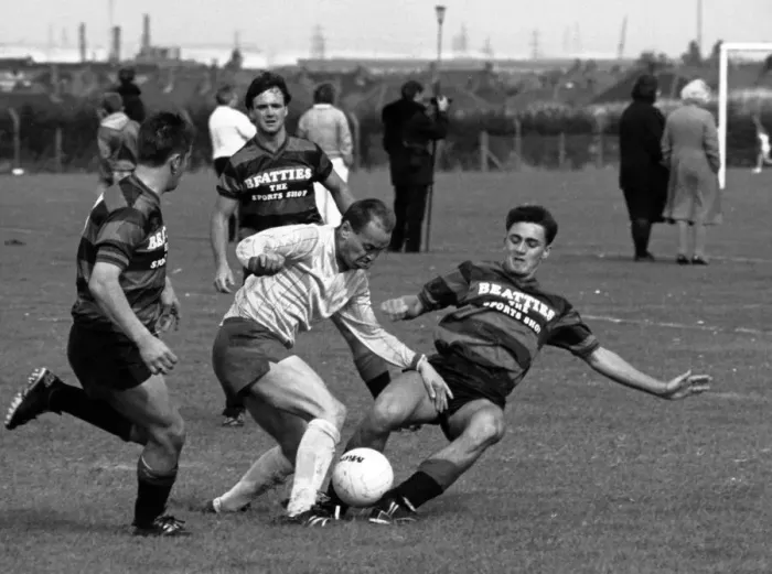 Framed Print : Red Rose 3-3 Billingham Constitutional, Teesborough League match at Prissick Base Framed Print : Red Rose 3-3 Billingham Constitutional, Teesborough League match at Prissick Base