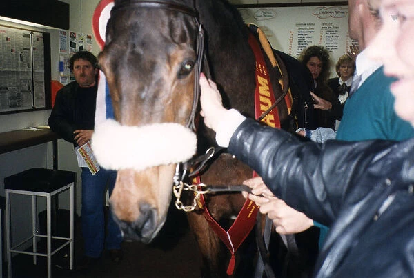 Red Rum makes a personal appearance at Surrey Racing Bookmakers in Woking Surrey in March