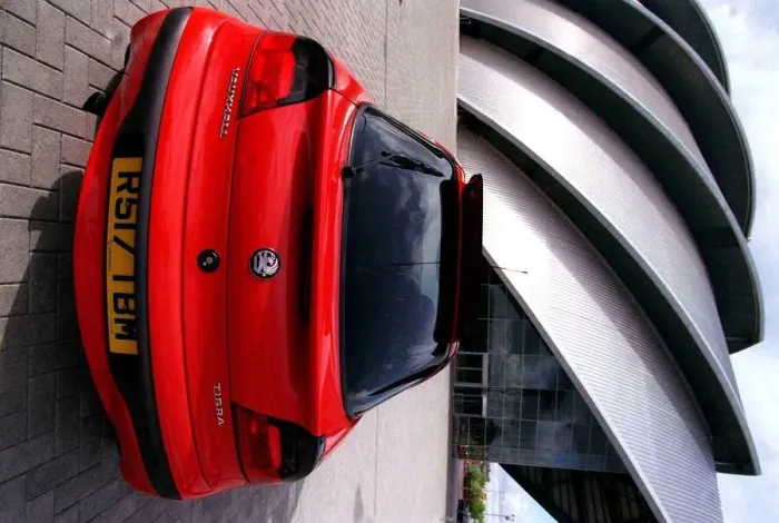 Framed Print : Red Vauxhall Tigra car May 1998 rear view outside Clyde Concert Hall Armadillo Framed Print : Red Vauxhall Tigra car May 1998 rear view outside Clyde Concert Hall Armadillo