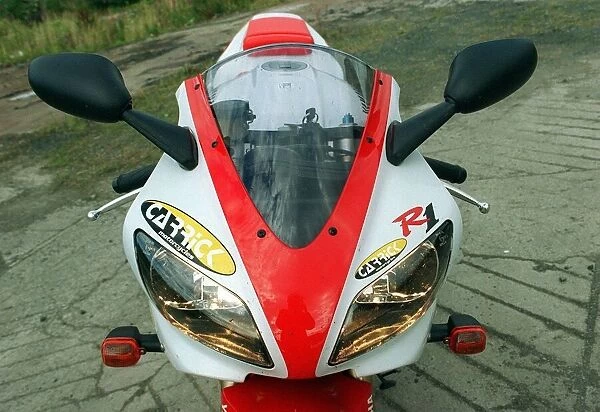 Red Yamaha R1 motorbike September 1998
